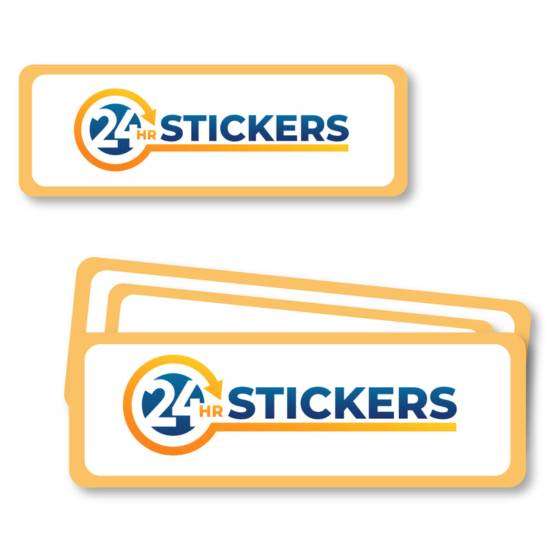 Rectangle Stickers Custom 24 hour stickers