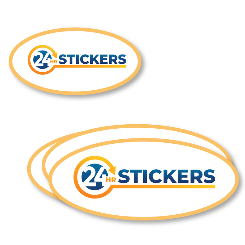 Custom Oval Stickers at 24hourstickers.com