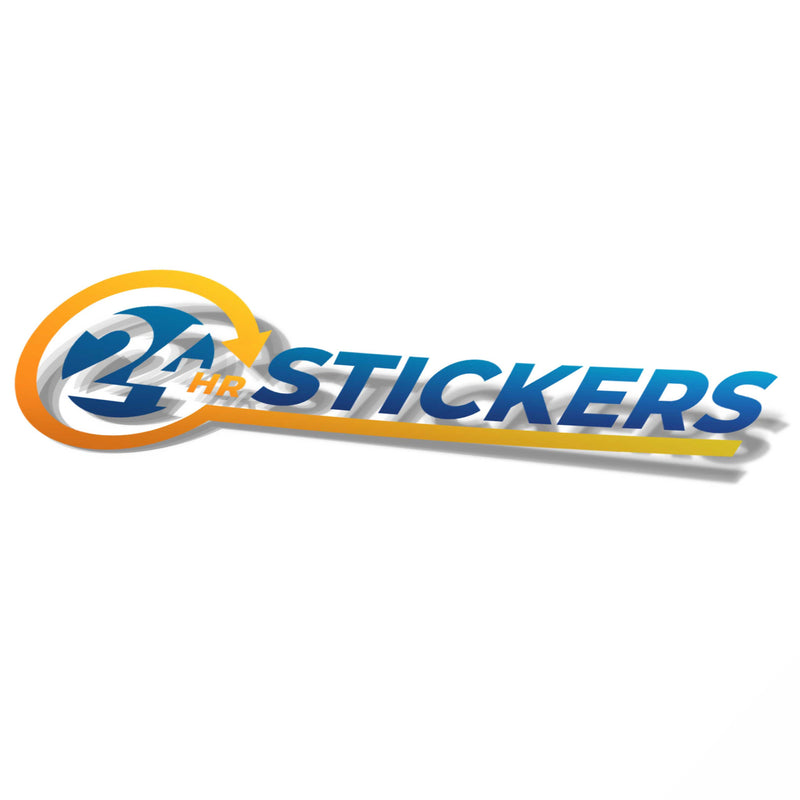 Clear sticker example at 24hourstickers.com