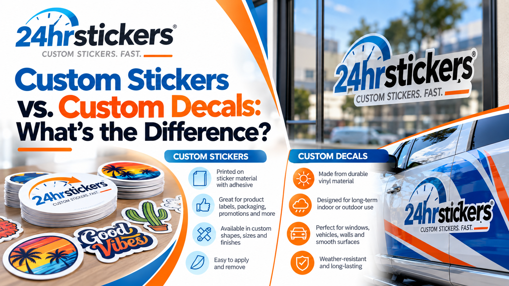 Custom Stickers vs. Custom Decals: What's the Difference?